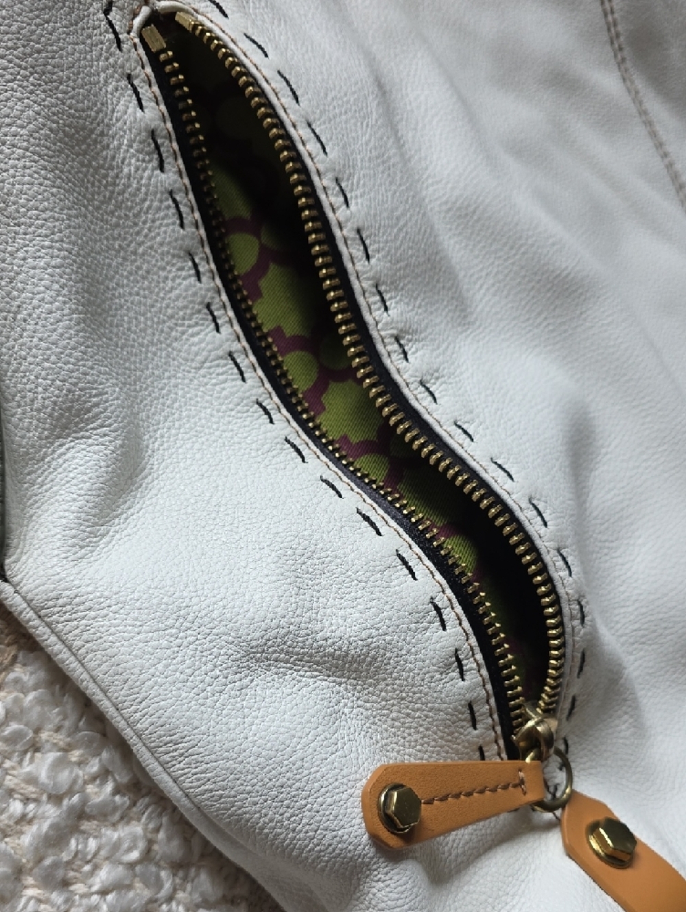 orYANY White, Taupe and Tan Leather Shoulder Bag - Picture 14 of 15